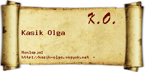 Kasik Olga névjegykártya
